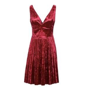 Guess velvet fit and flare sleeveless dress Burgundy S